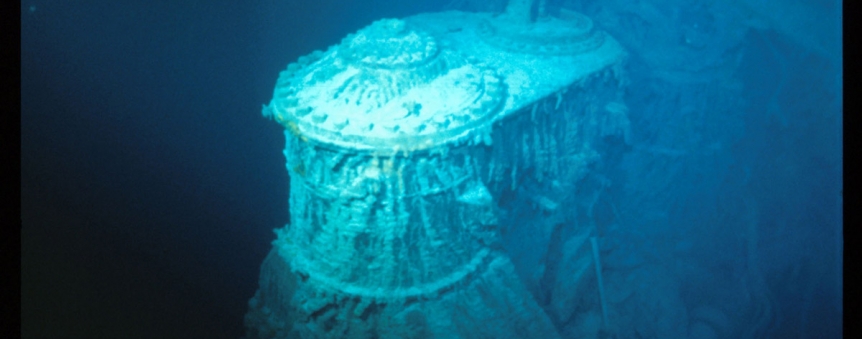 Epave du Titanic : le cylindre haute pression de la machine alternative tribord © RMS Titanic