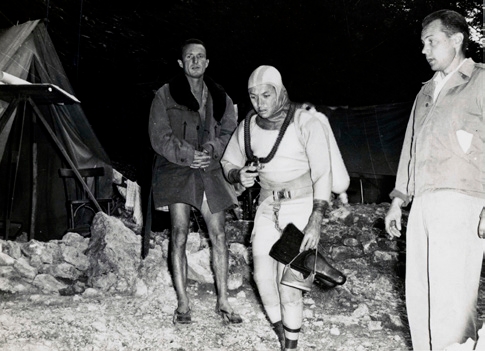 Premières plongées spéléologiques de Henri-Germain DELAUZE à la Fontaine de Vaucluse © Alain TOCCO, COMEX