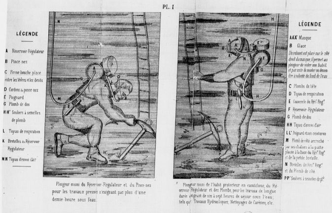 Scaphandre Rouquayrol © Gallica
