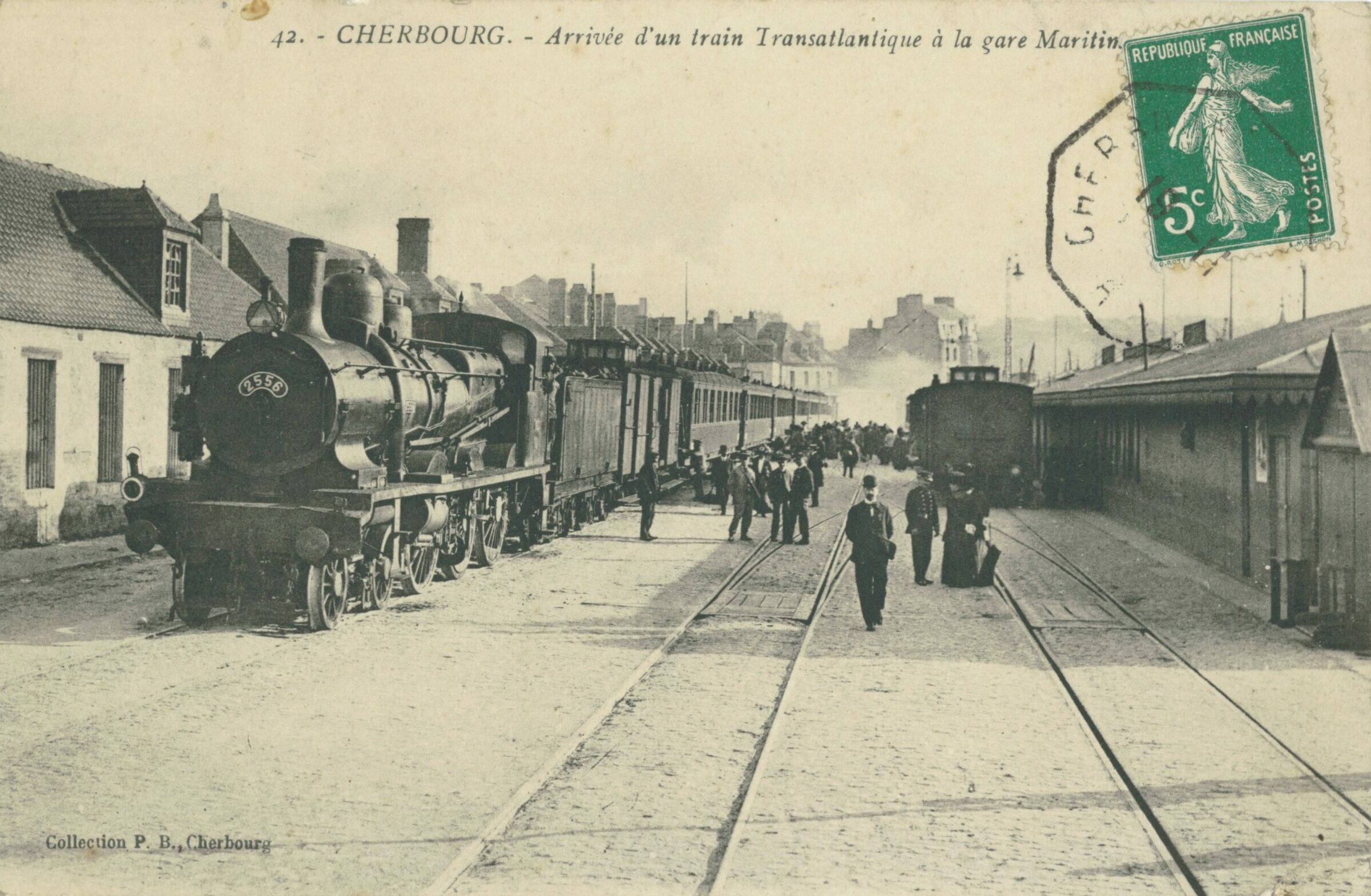 Arrivée d’un train Transatlantique à la gare maritime