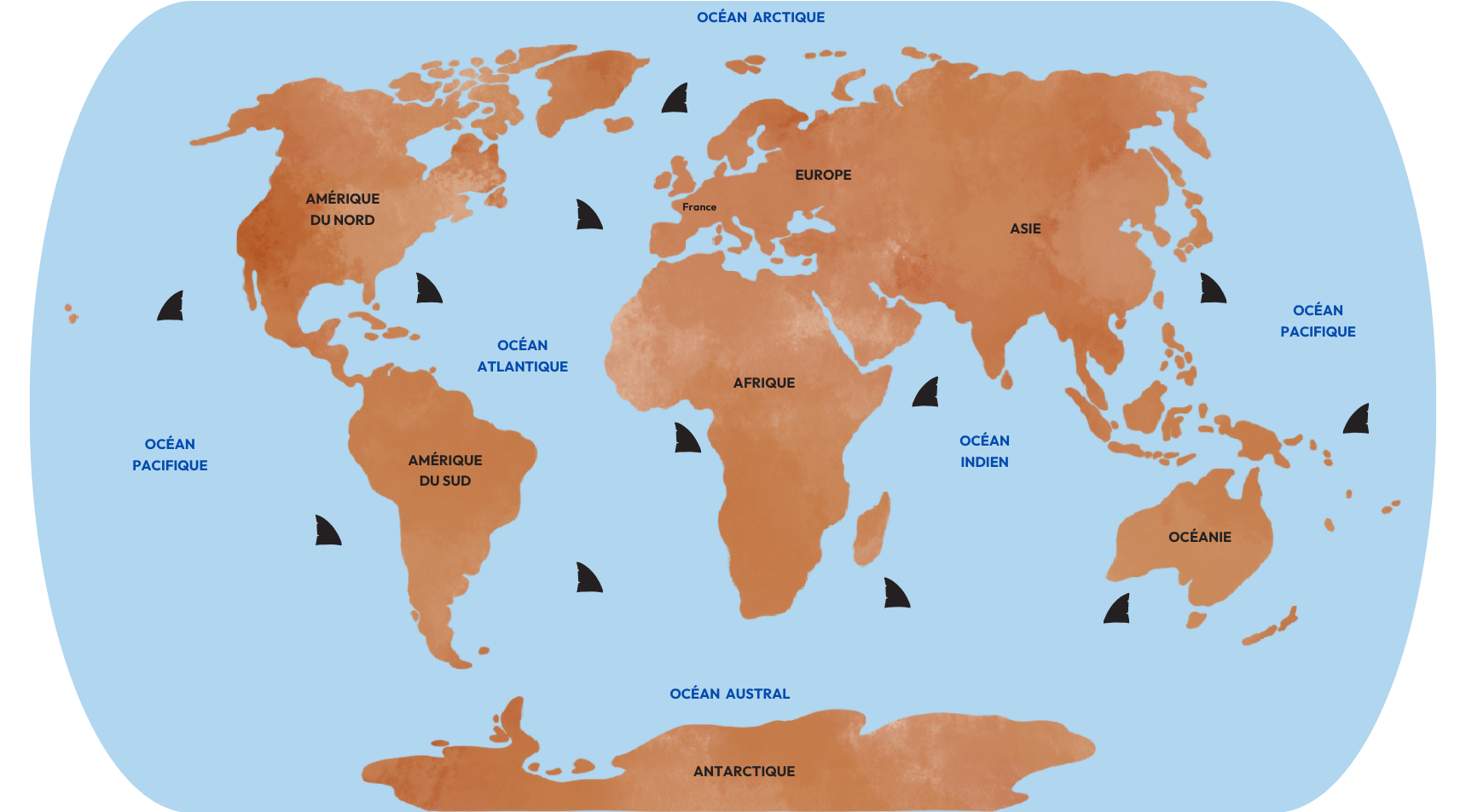 carte du monde – océans