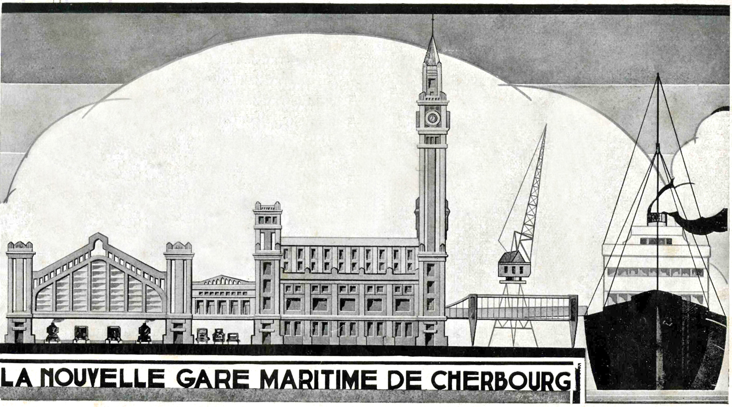 Dessin de la nouvelle  Gare Maritime Transatlantique  © Collection CCI Ouest Normandie