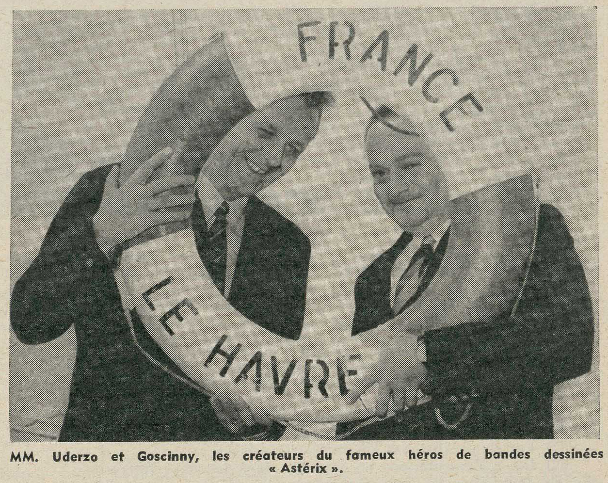 Albert UDERZO et René GOSCINNY à bord du France, 1967 © Archives nationales du monde du travail (Roubaix) », BIB FL 370, Transat-Actu