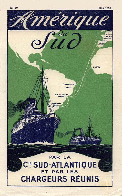 Première page d&rsquo;une brochure de la Compagnie des chargeurs réunis, 1928 © collection Björn Larsson