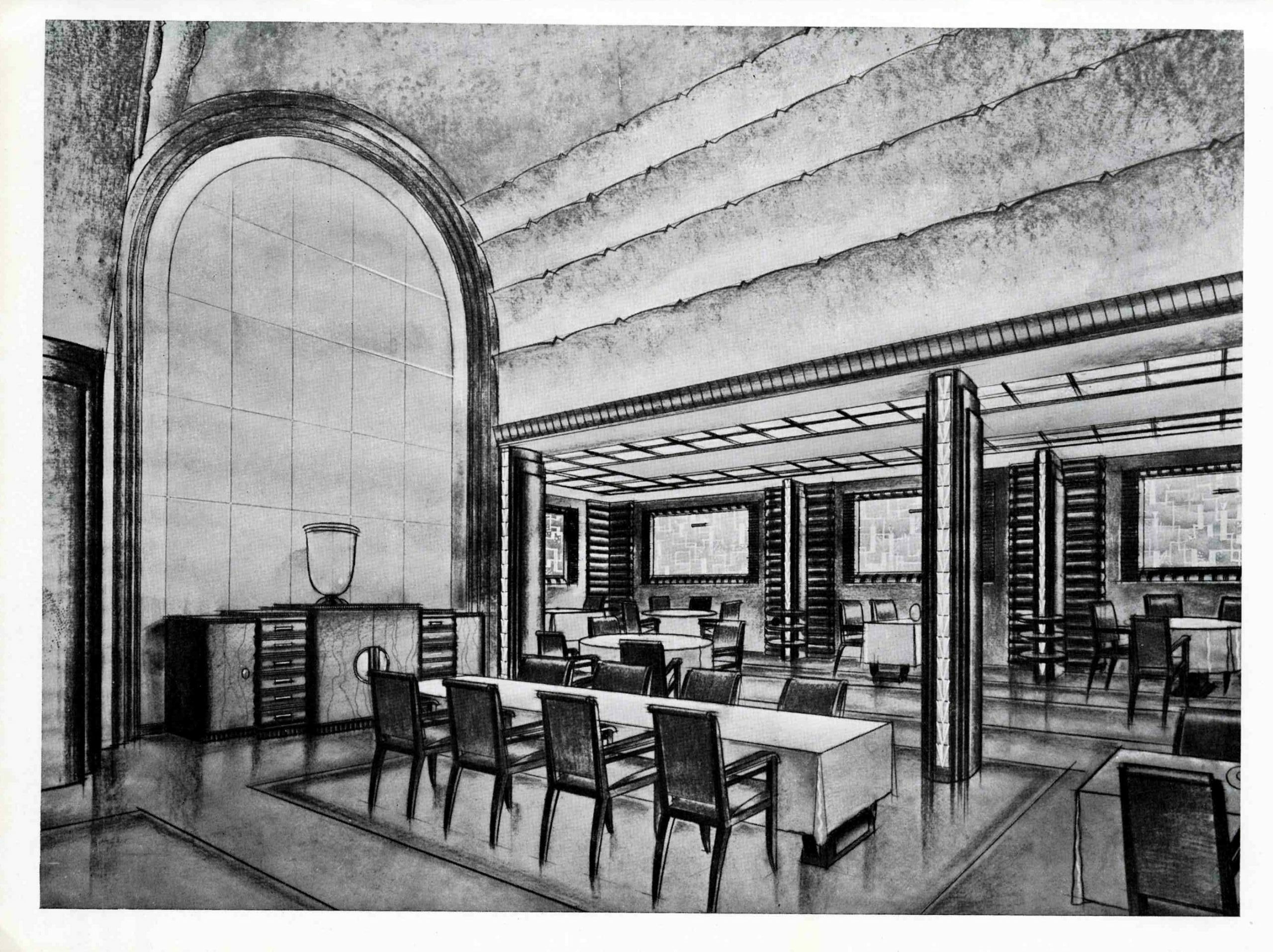 Salle à manger du « Chichibu-Maru » ©Collection CCI Ouest Normandie