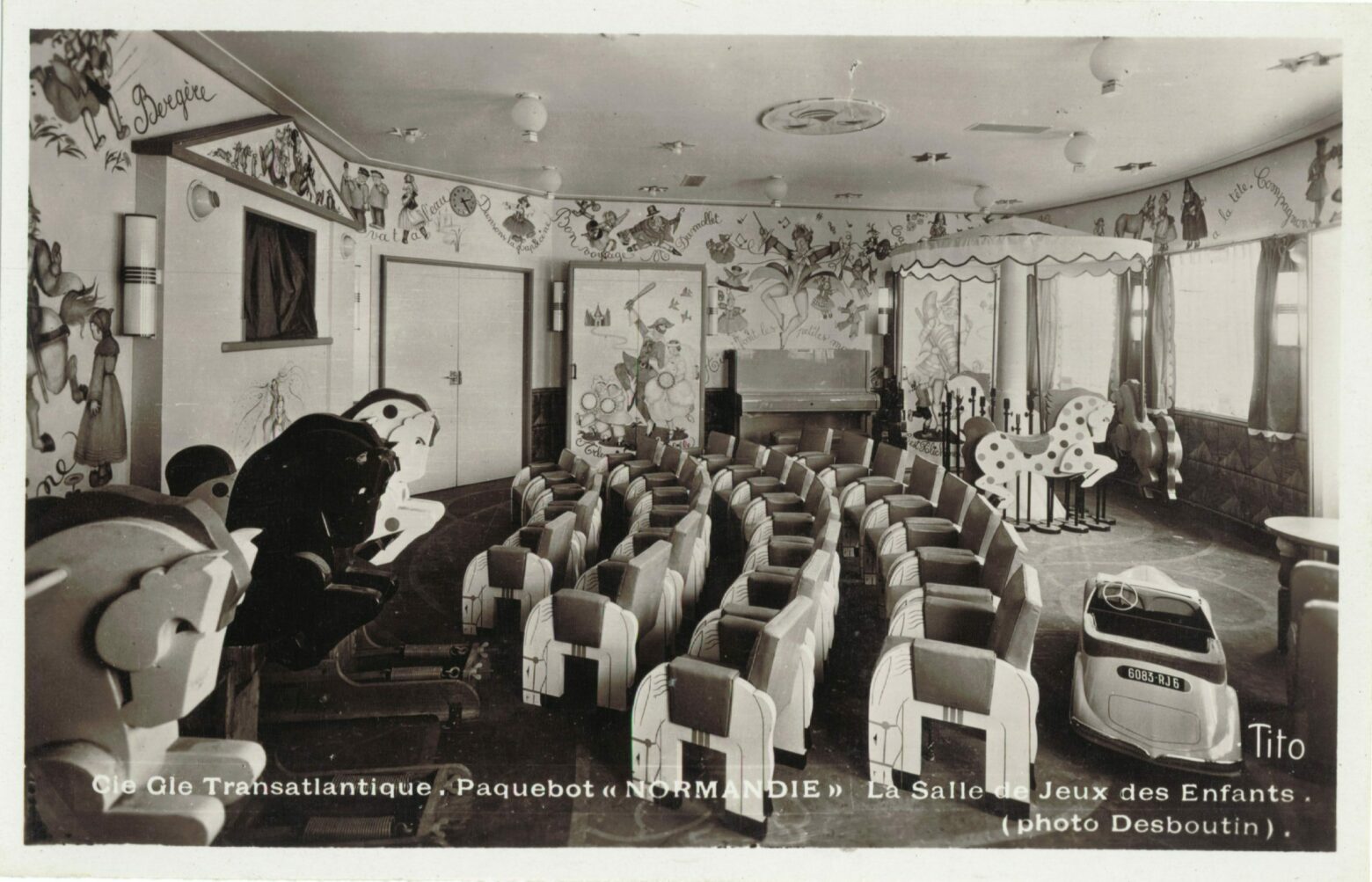 Cie Gie Transatlantique, paquebot Normandie La Salle de Jeux des Enfants ©La Cité de la Mer – Collection E.BARD