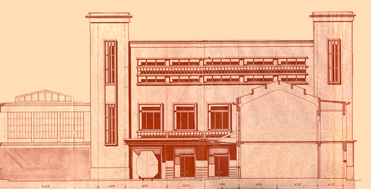Plan de la façade Sud du Hall de Transatlantique reconstruit © CCI Ouest Normandie