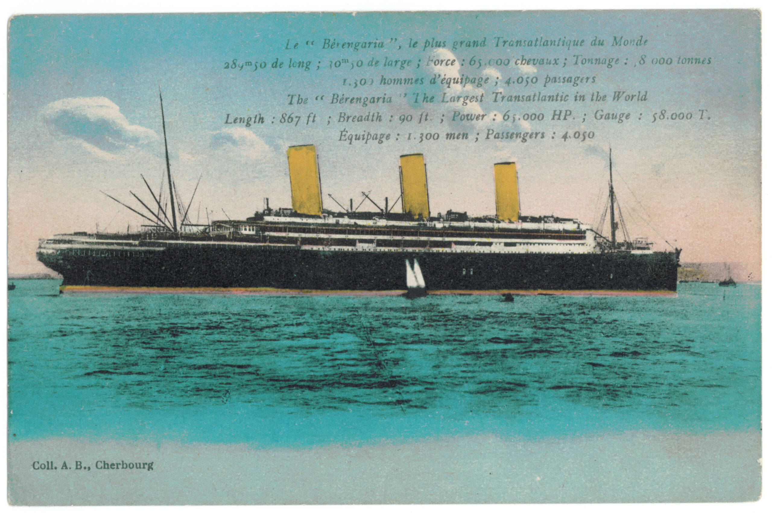 Paquebot Berangaria de la Cunard Line © La Cité de la Mer – Collection J.PIVAIN